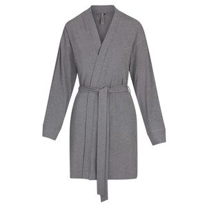 SKIMS Gray Long Sleeve Belted Robe